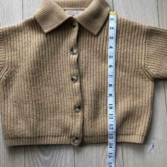 Aritzia Wilfred Merino Wool Next Door Sweater Cardigan in Camel Size S - Picture 5 of 12